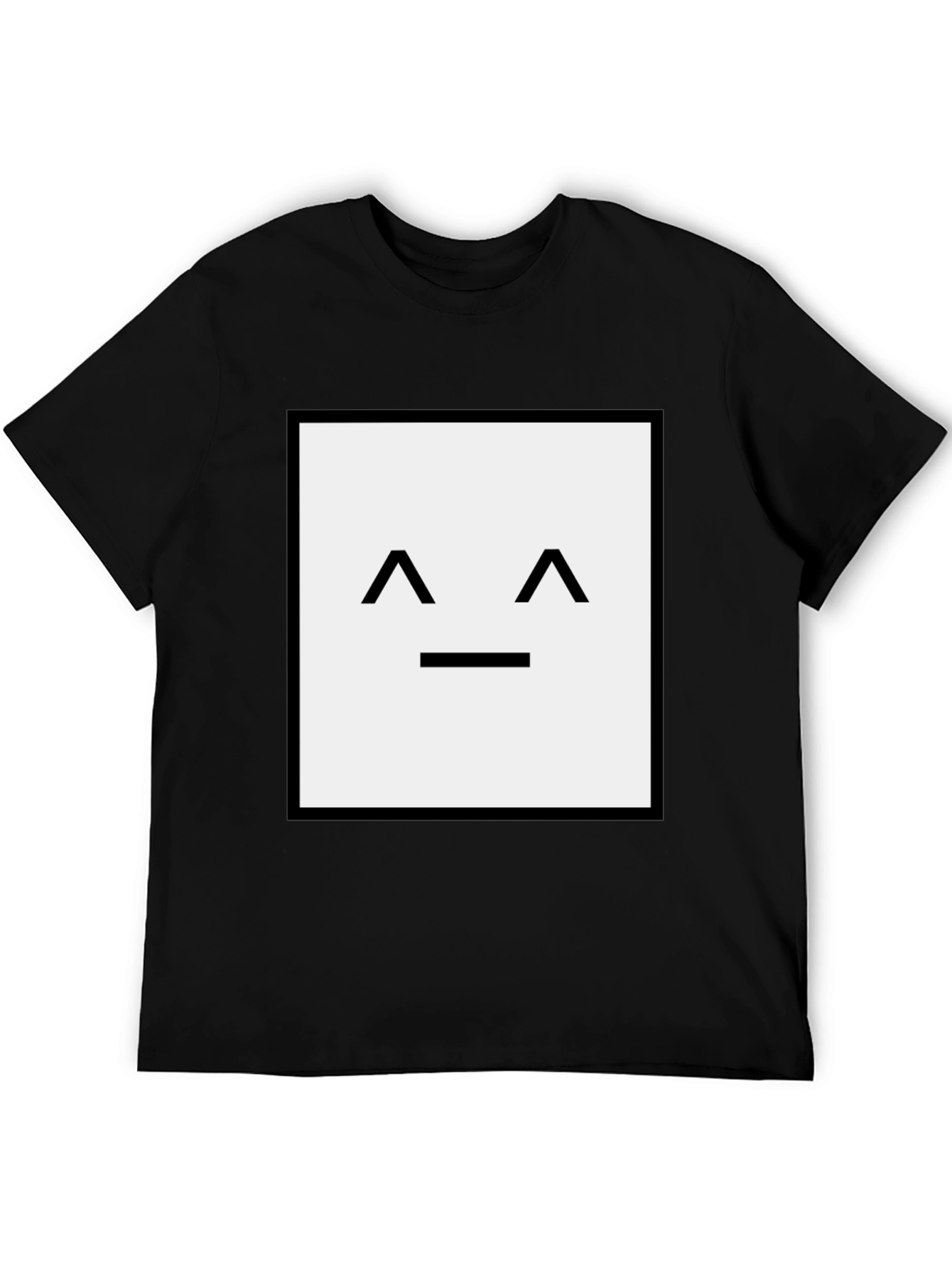 Square Face Graphic T-Shirt - Black