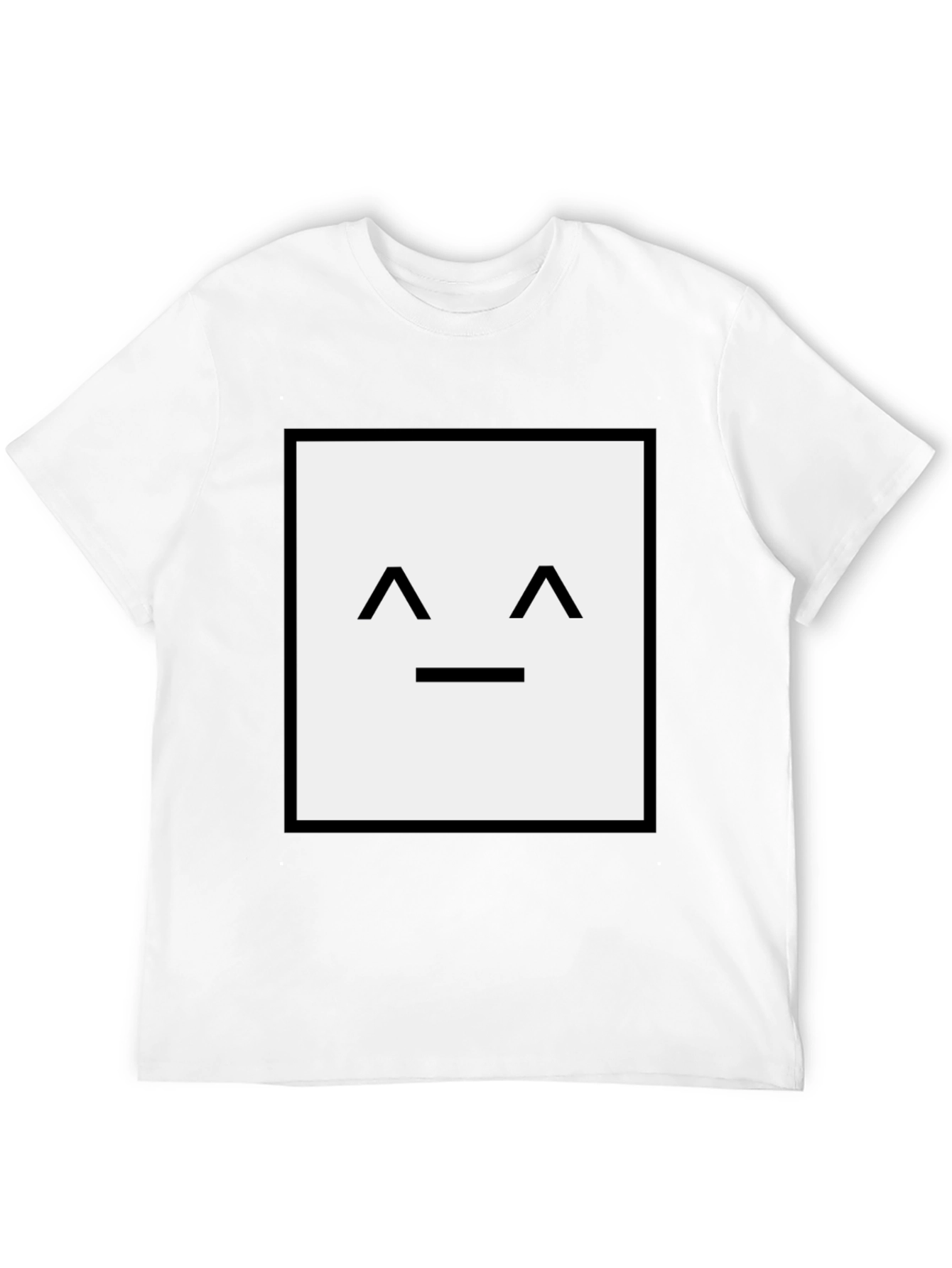 Square Face Graphic T-Shirt - Black
