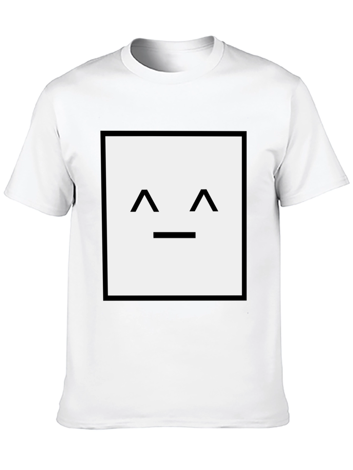 Square Face Graphic T-Shirt - Black