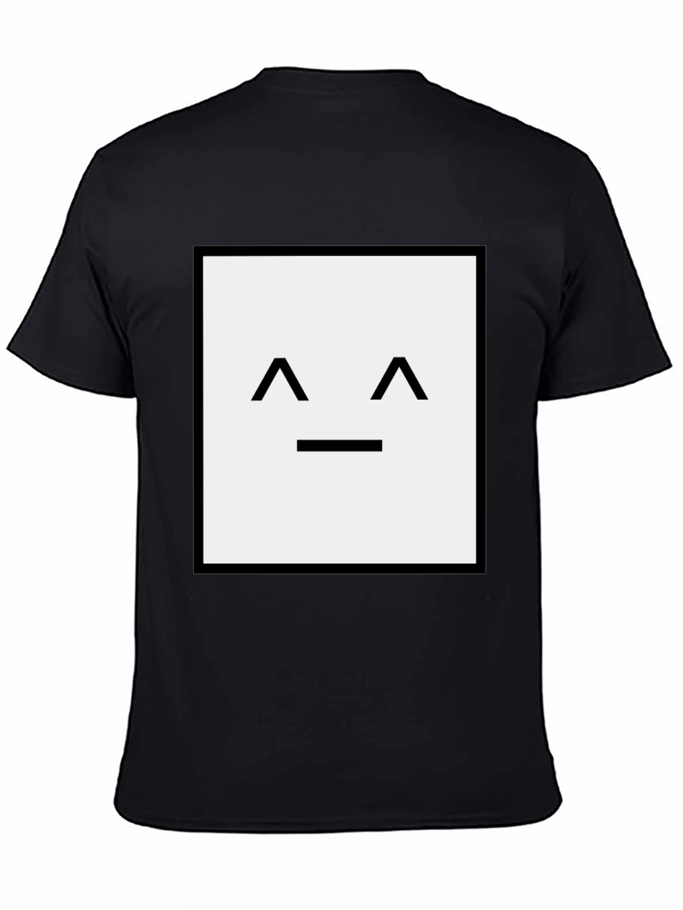 Square Face Graphic T-Shirt - Black
