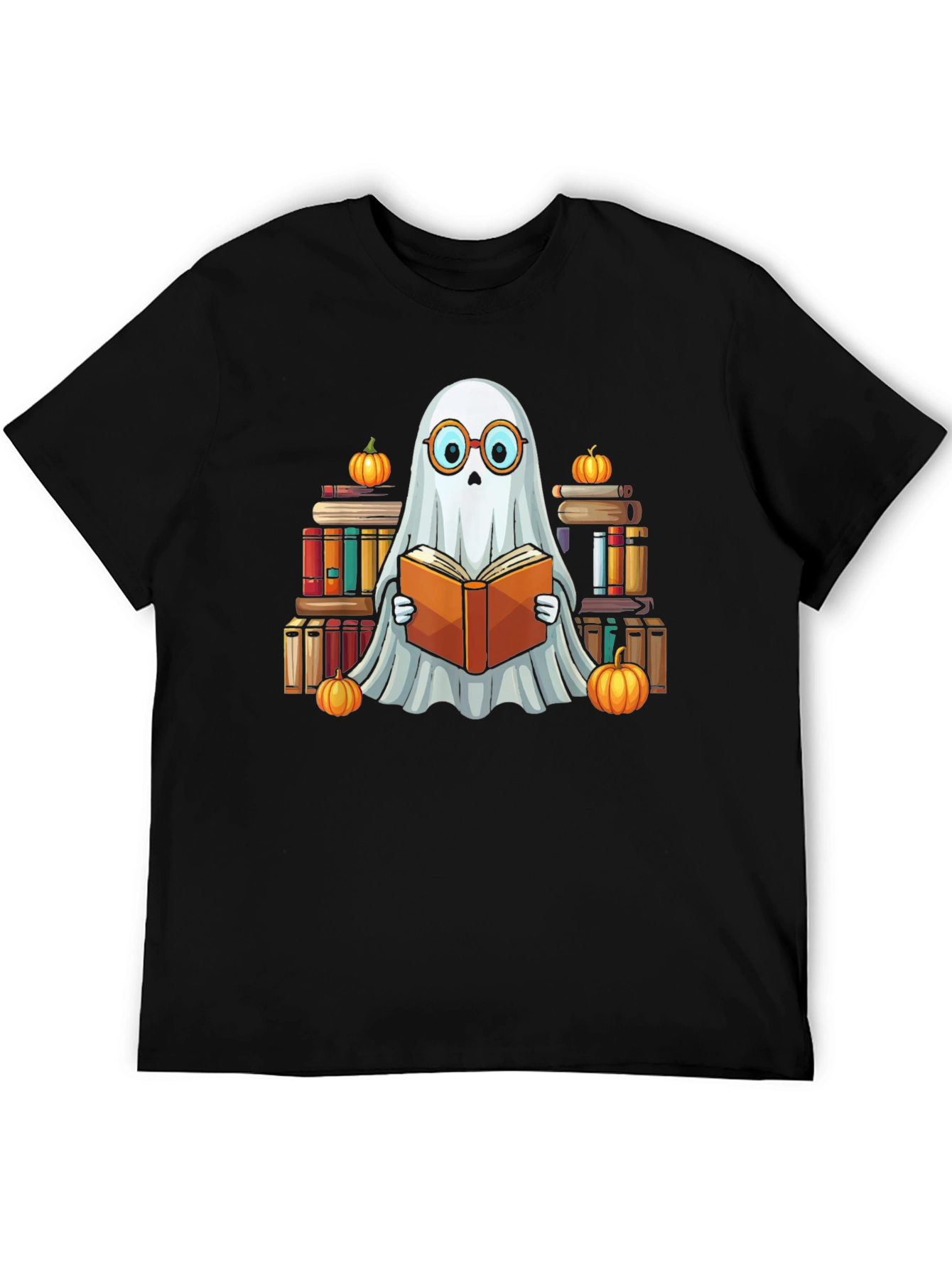 Ghostly Reader T-Shirt - Halloween Book Lover Tee