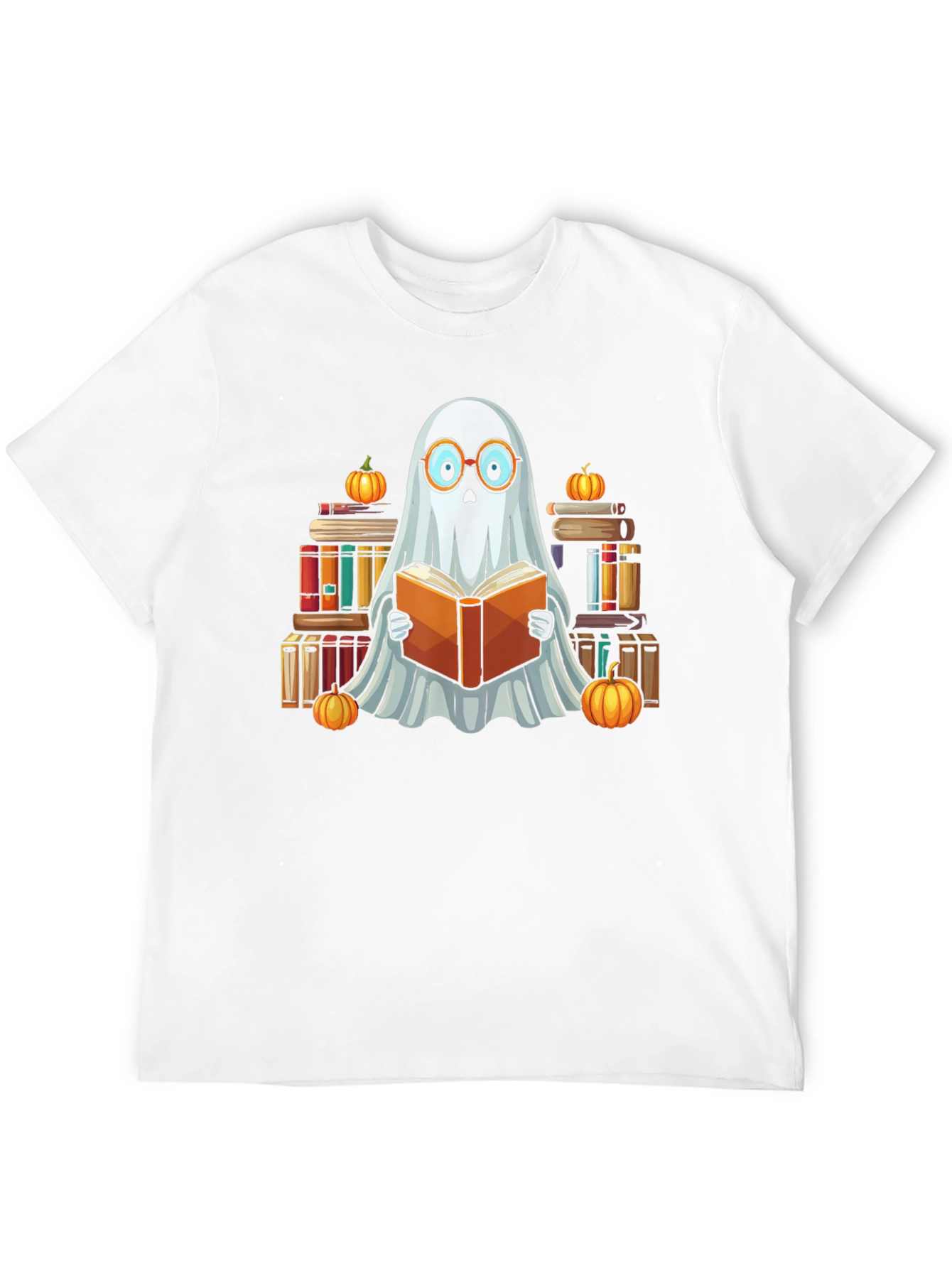 Ghostly Reader T-Shirt - Halloween Book Lover Tee