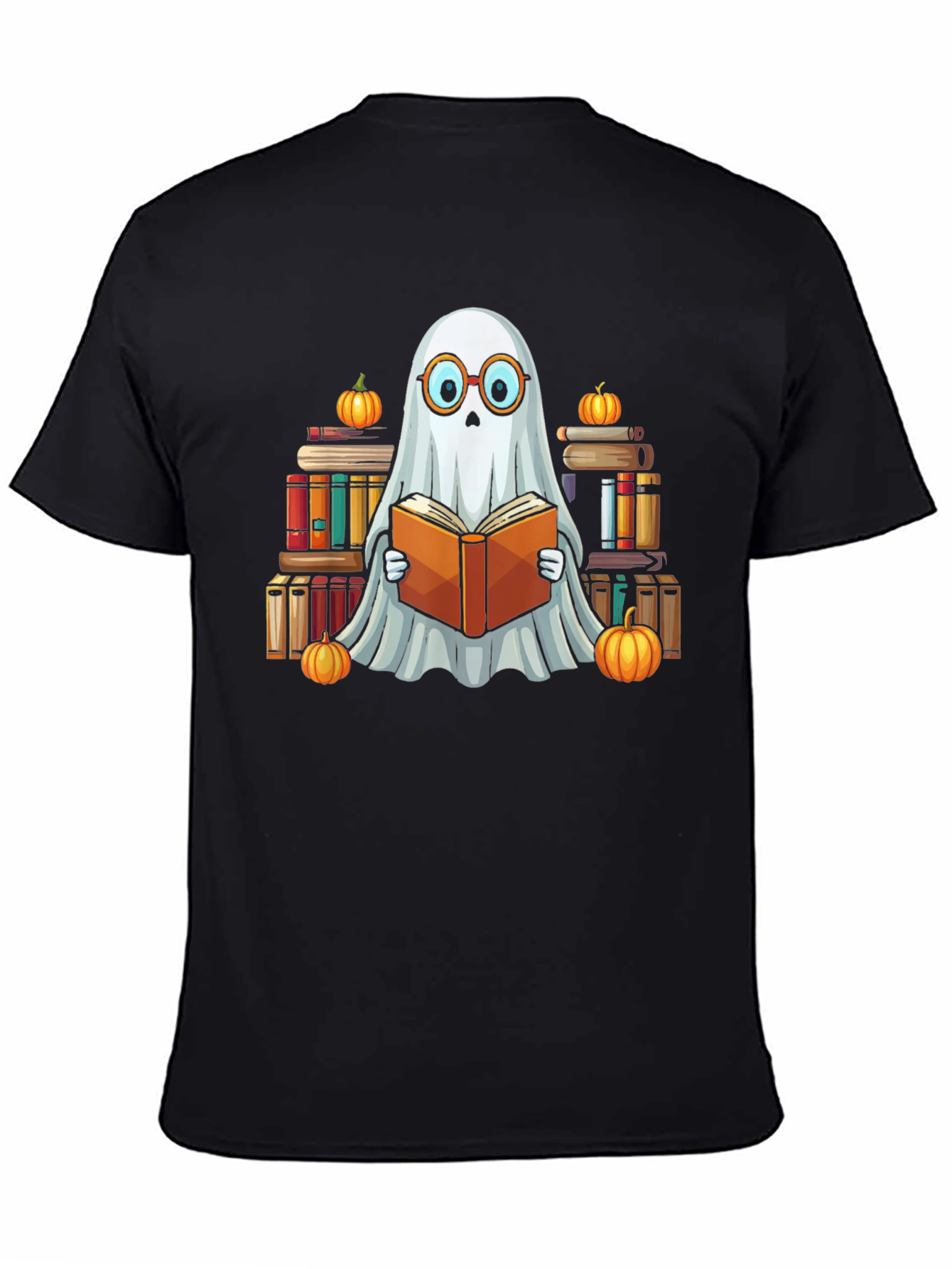Ghostly Reader T-Shirt - Halloween Book Lover Tee