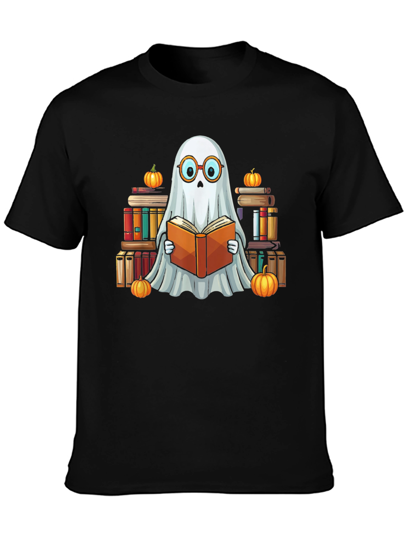 Ghostly Reader T-Shirt - Halloween Book Lover Tee