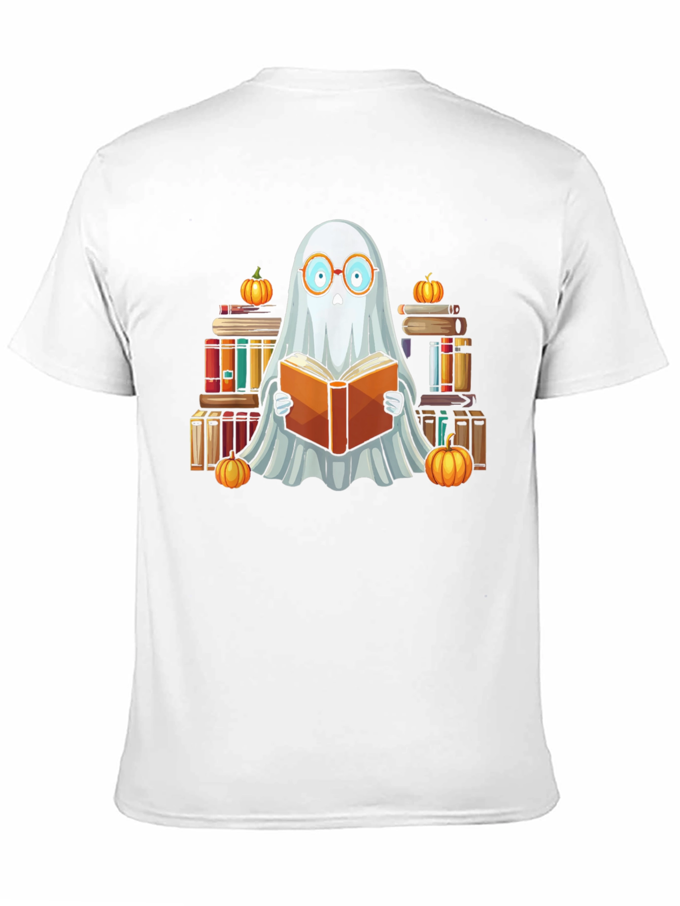 Ghostly Reader T-Shirt - Halloween Book Lover Tee