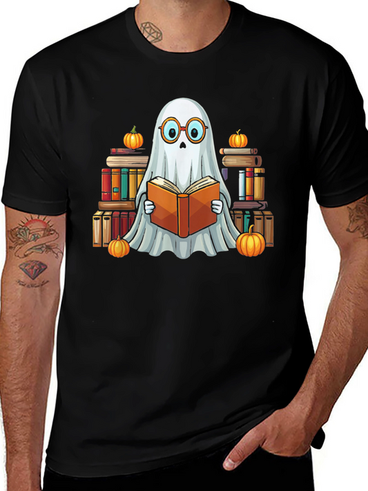 Ghostly Reader T-Shirt - Halloween Book Lover Tee