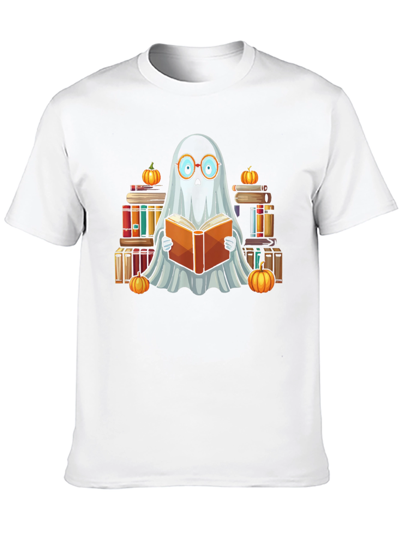 Ghostly Reader T-Shirt - Halloween Book Lover Tee