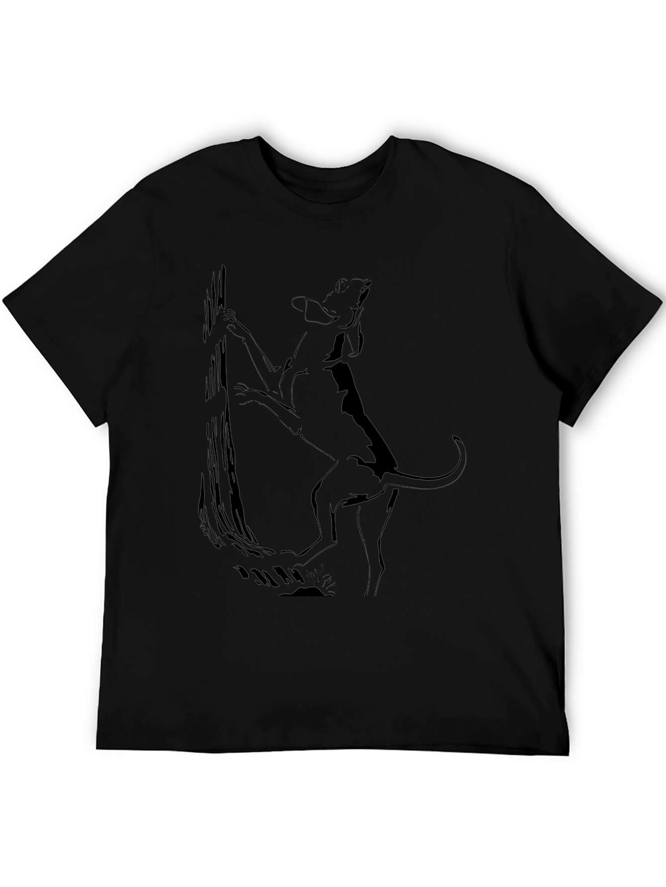 Dog Climbing Tree Graphic Tee - Black