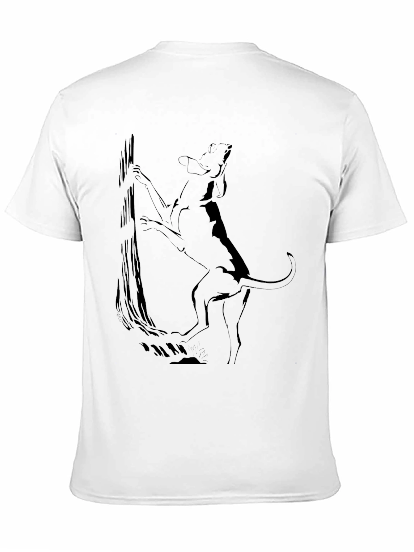 Dog Climbing Tree Graphic Tee - Black