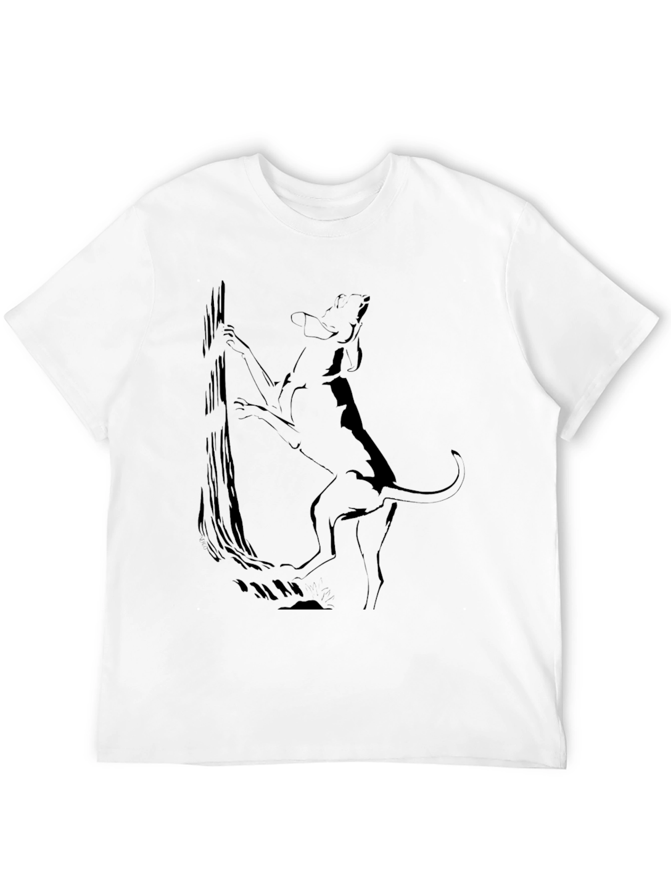 Dog Climbing Tree Graphic Tee - Black