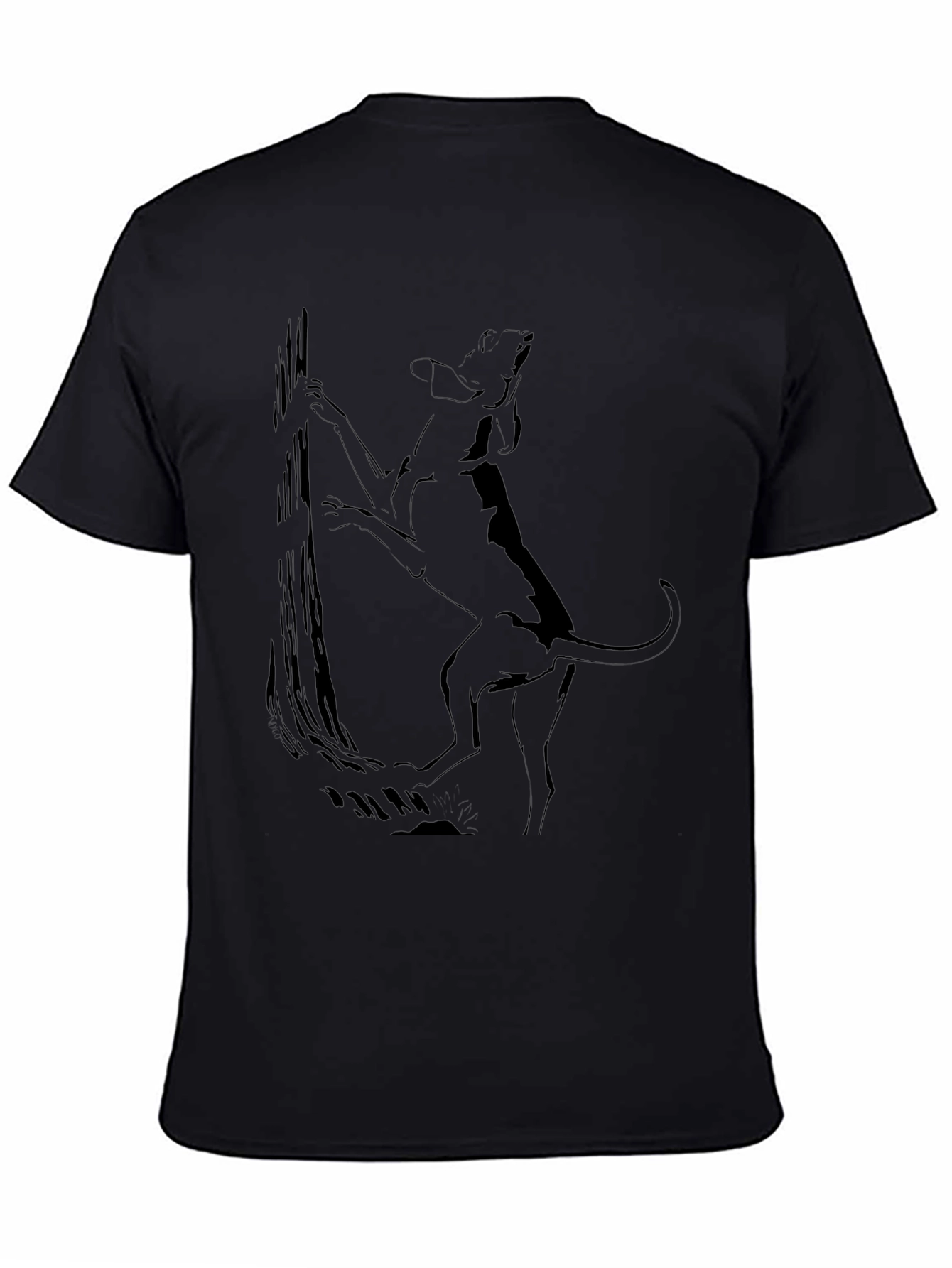 Dog Climbing Tree Graphic Tee - Black