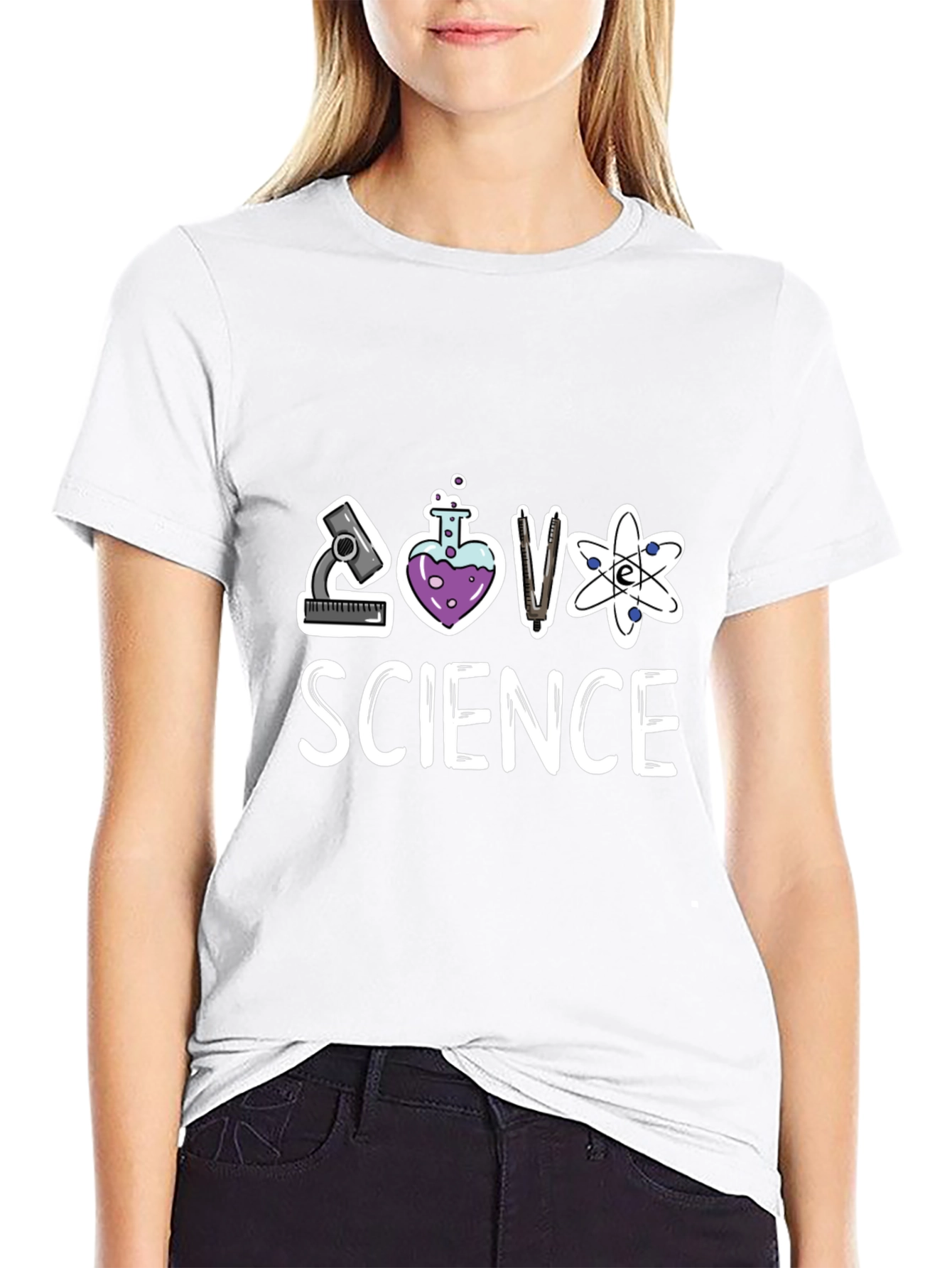 Science T-Shirt - Microscope Beaker Atoms