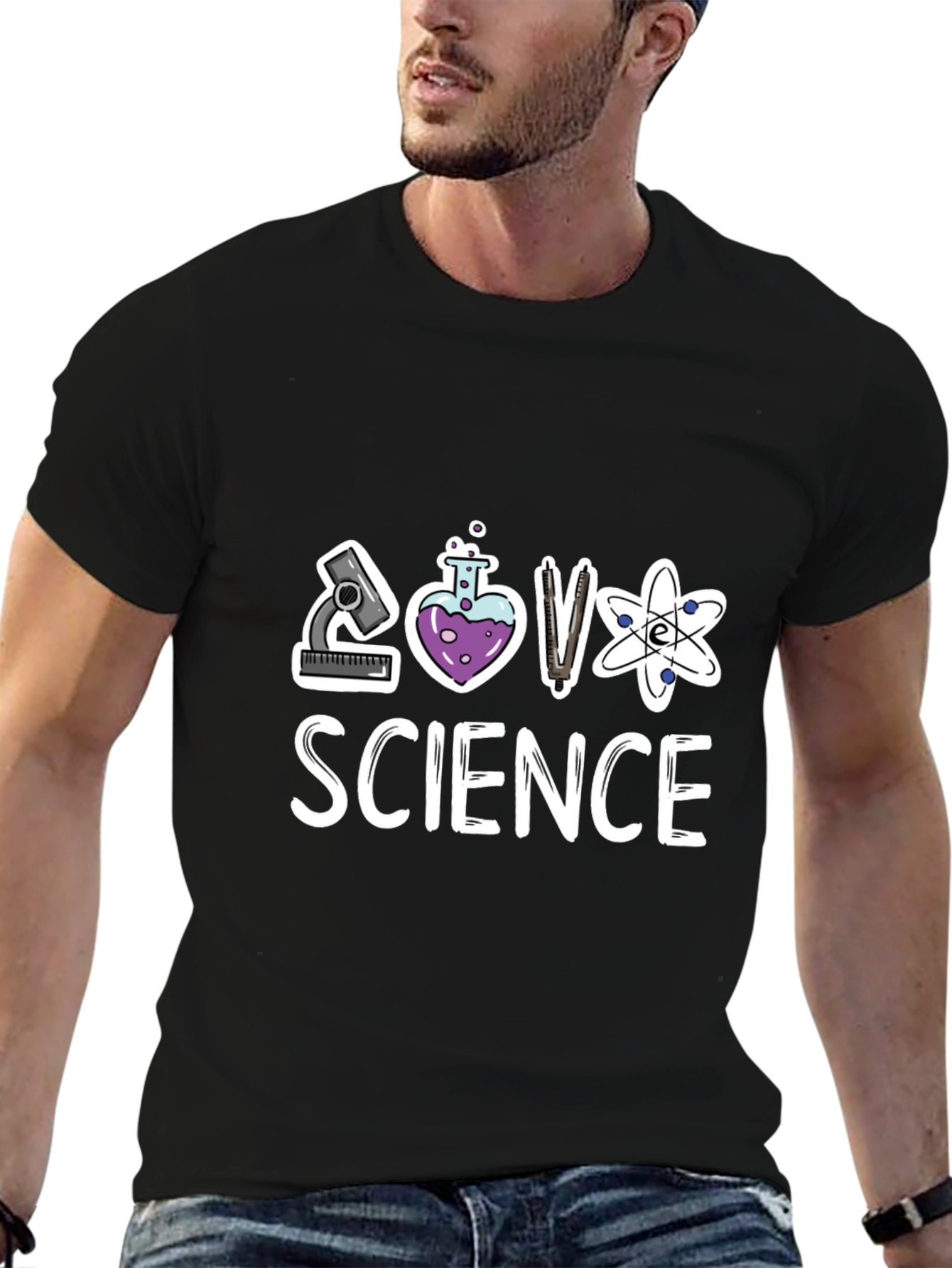 Science T-Shirt - Microscope Beaker Atoms