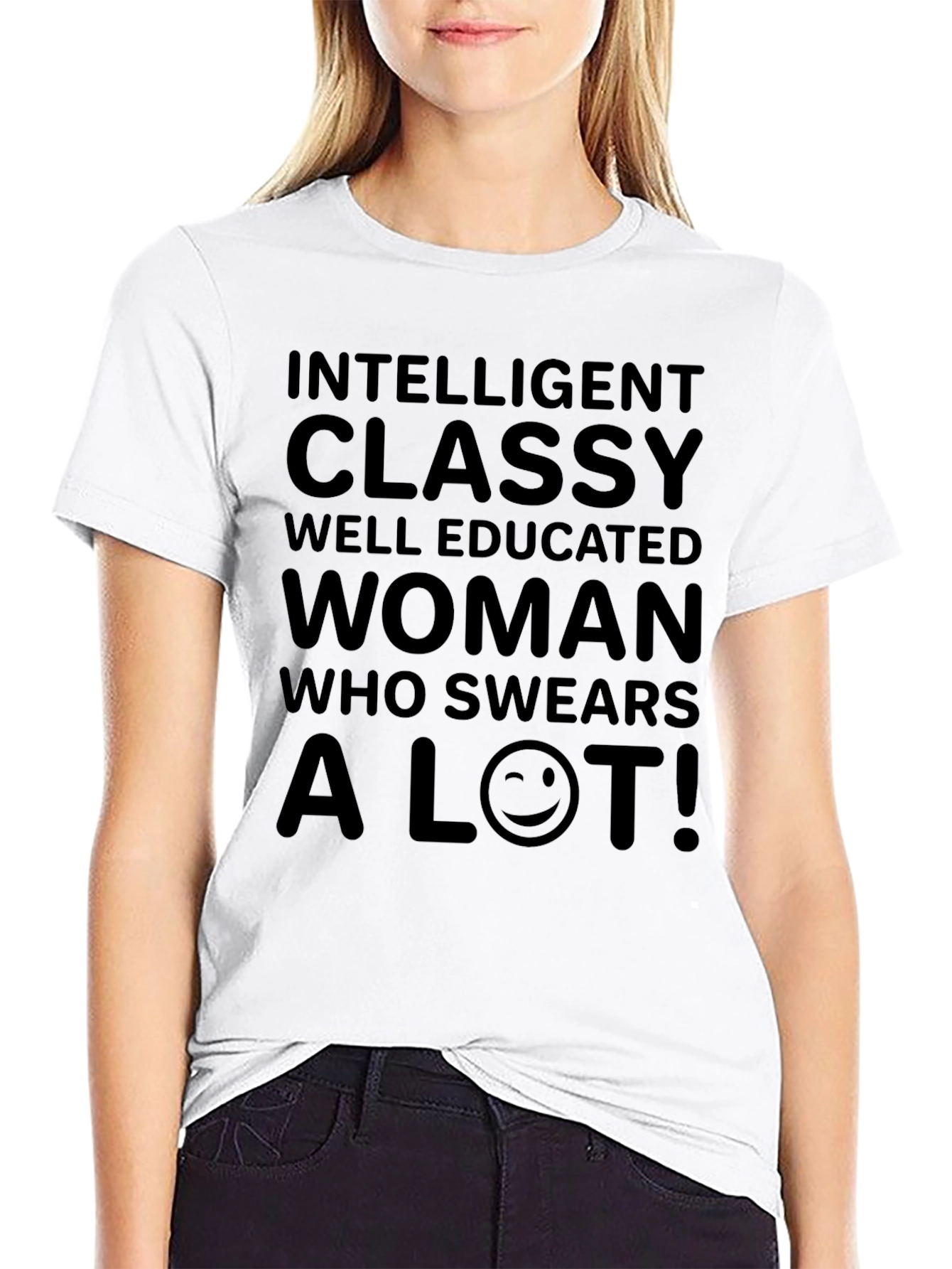 Intelligent Classy Woman Black T-Shirt