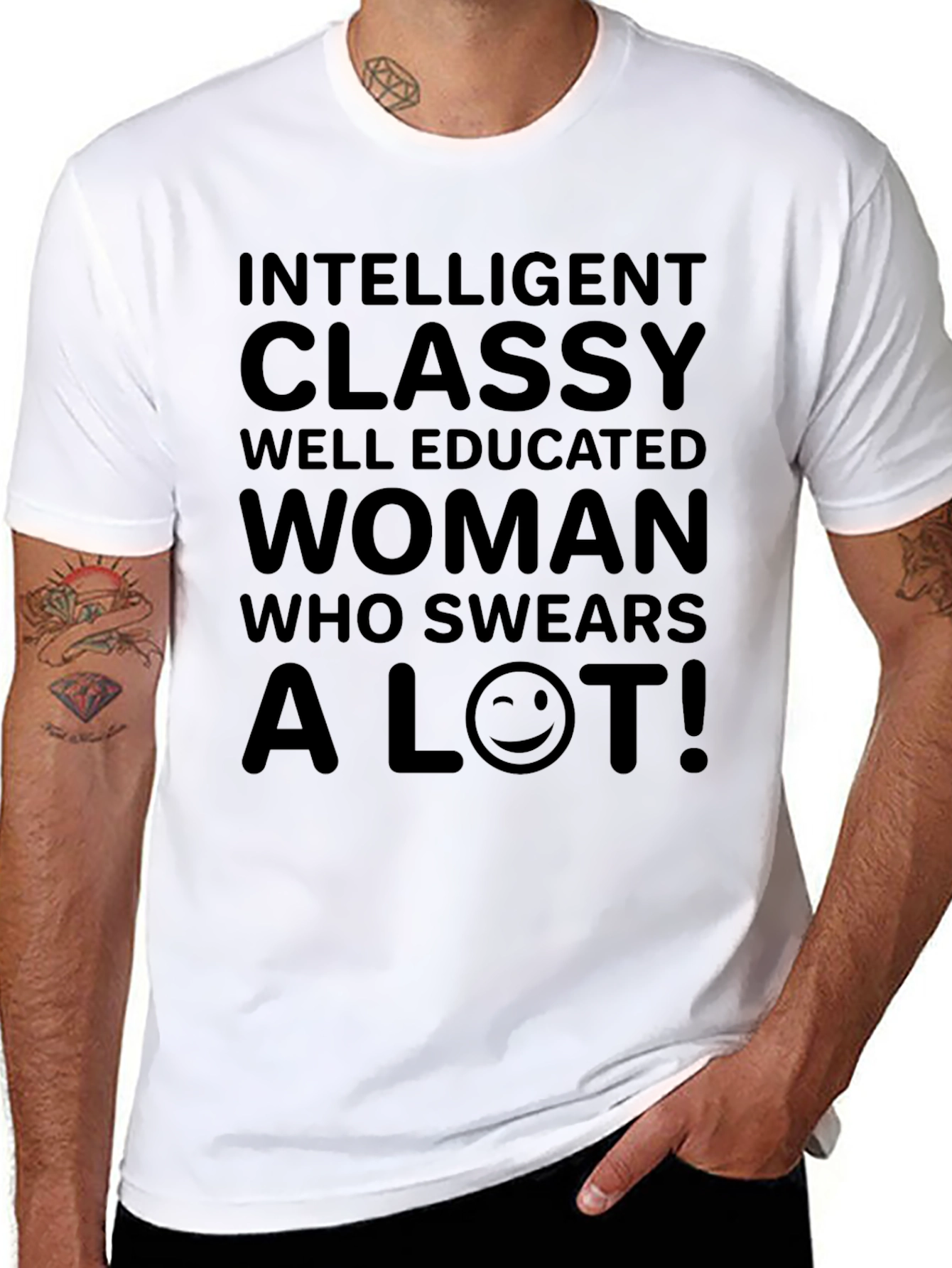 Intelligent Classy Woman Black T-Shirt