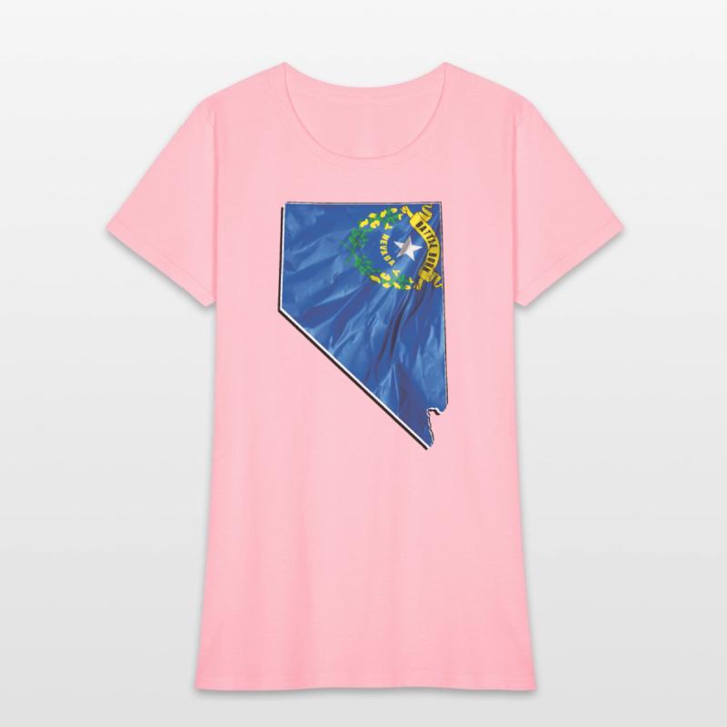 Nevada State Flag in Nevada State Map