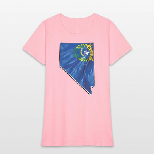 Nevada State Flag in Nevada State Map