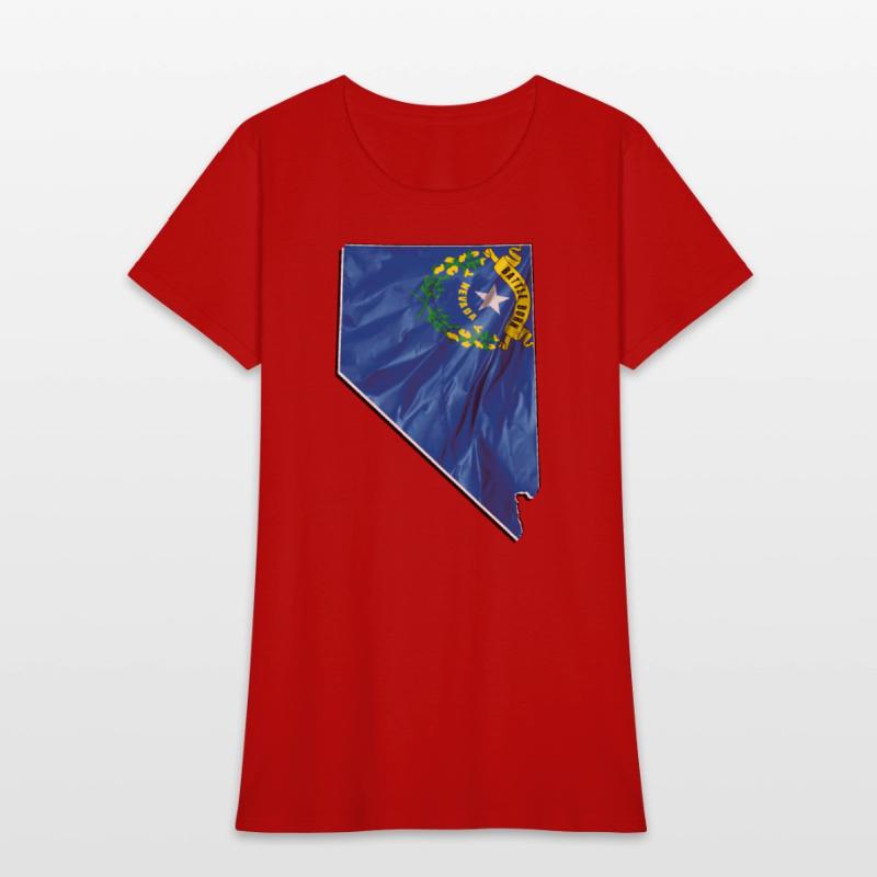 Nevada State Flag in Nevada State Map