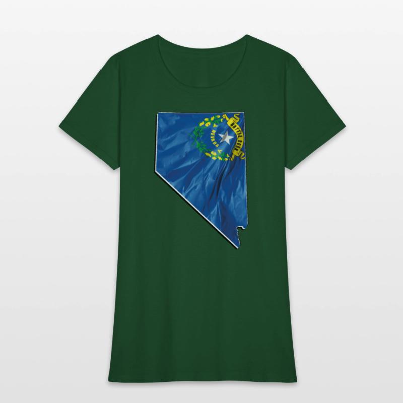 Nevada State Flag in Nevada State Map