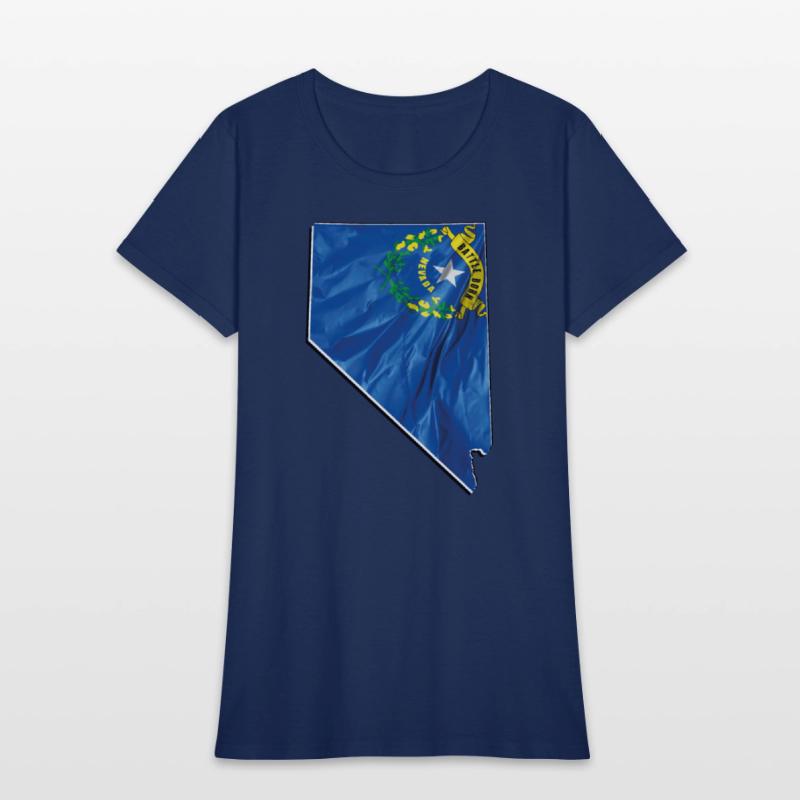 Nevada State Flag in Nevada State Map