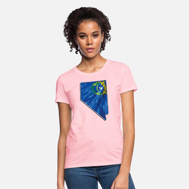 Nevada State Flag in Nevada State Map