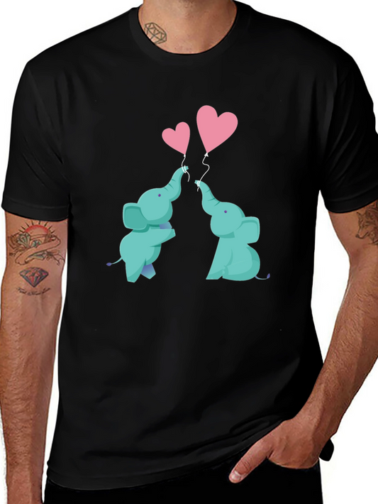 Elephant Love Heart Balloon Graphic Tee