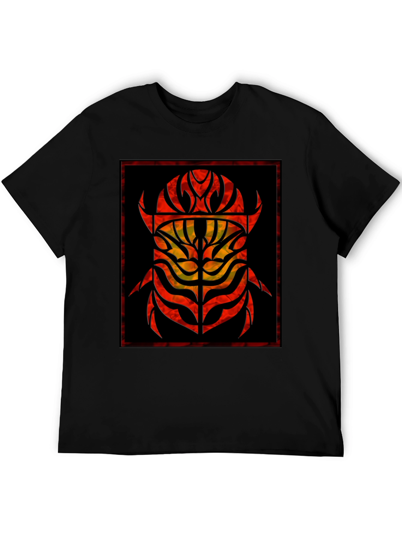 Abstract Tribal Scarab Graphic Black T-Shirt