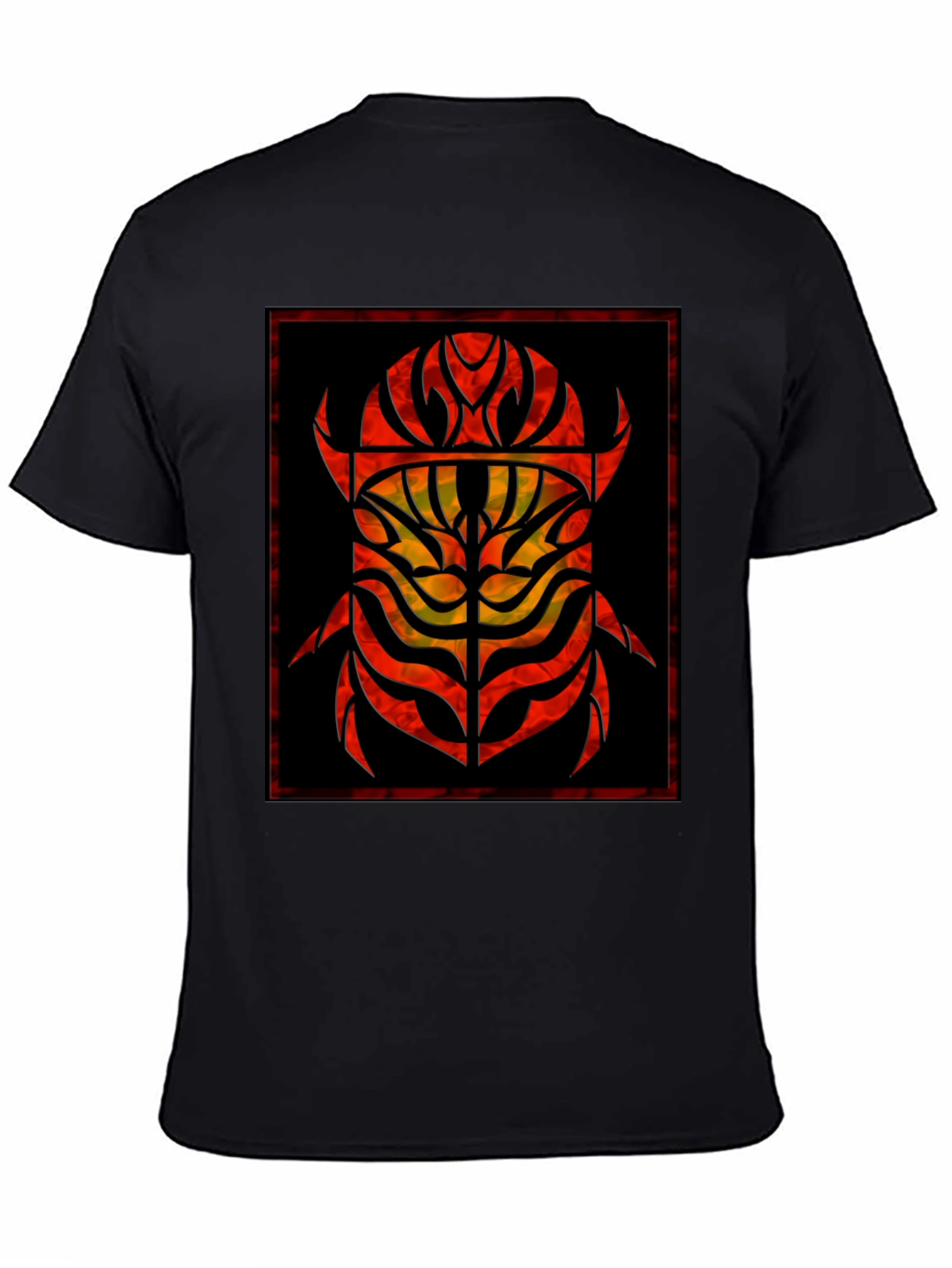 Abstract Tribal Scarab Graphic Black T-Shirt