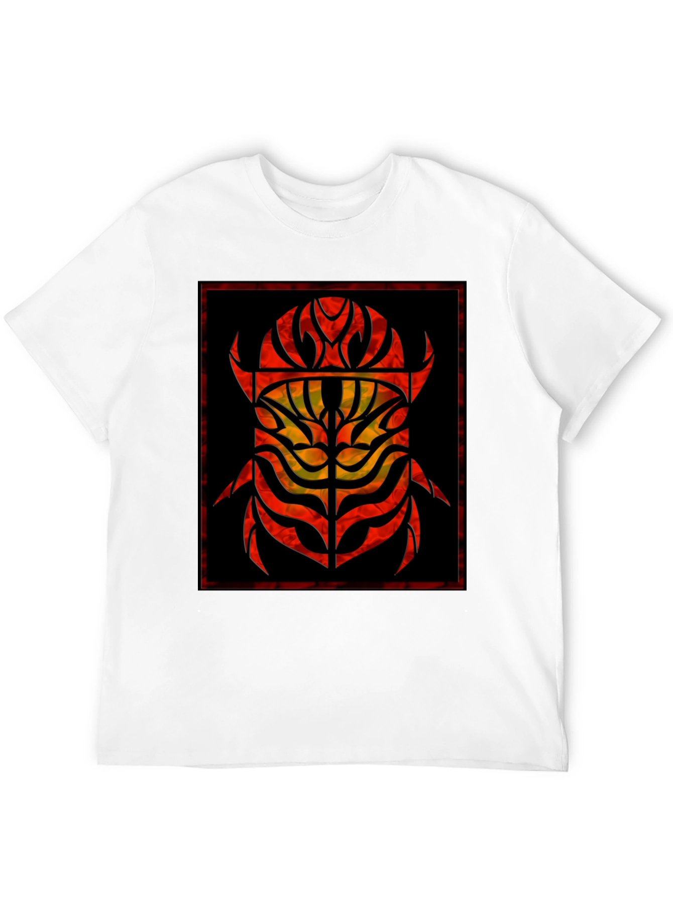Abstract Tribal Scarab Graphic Black T-Shirt