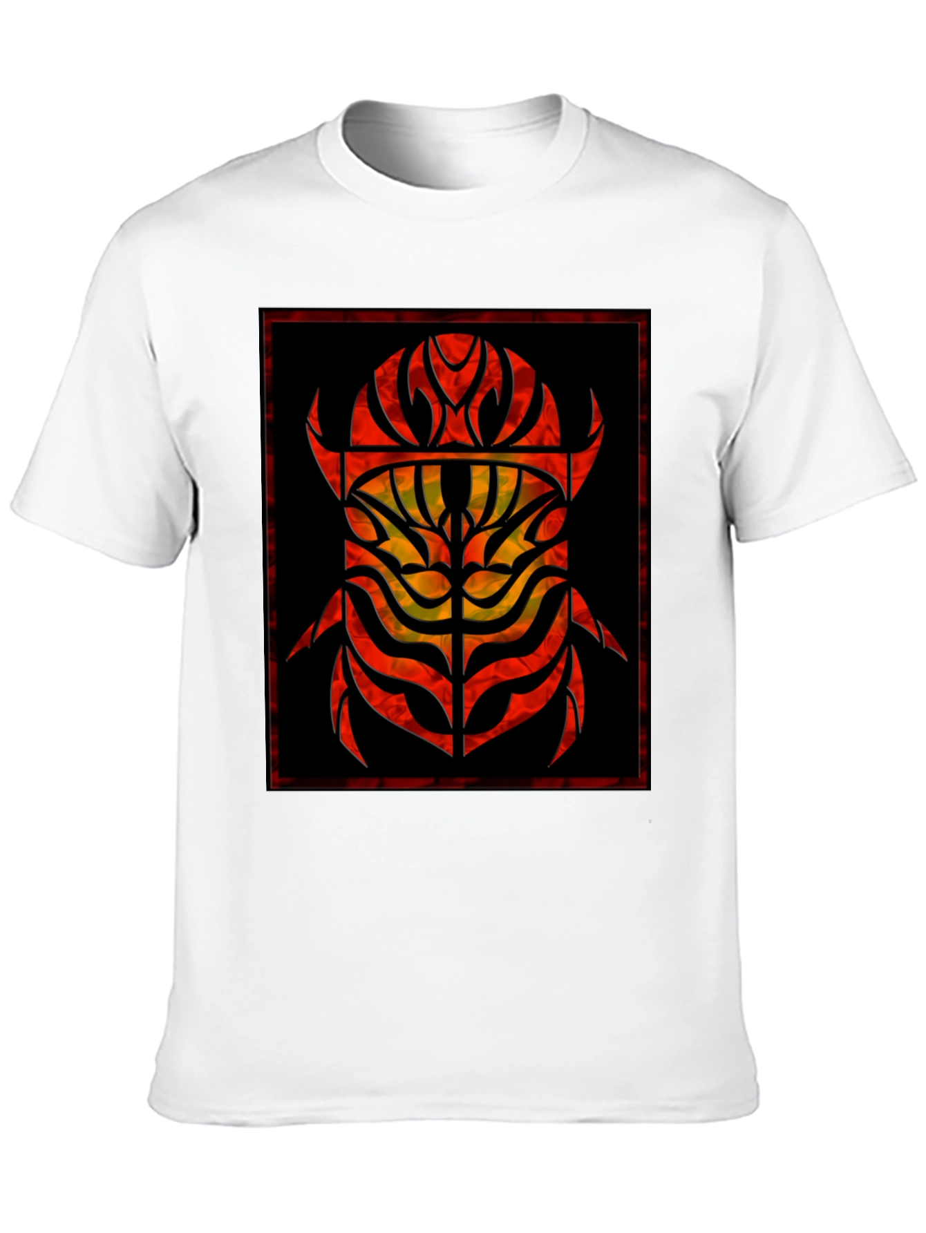 Abstract Tribal Scarab Graphic Black T-Shirt