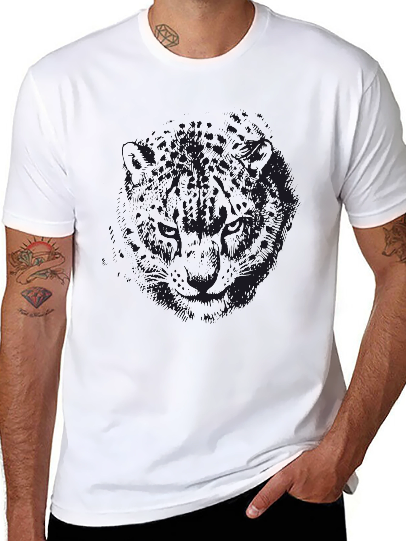 Mens Black Graphic Tee - Mystery Design
