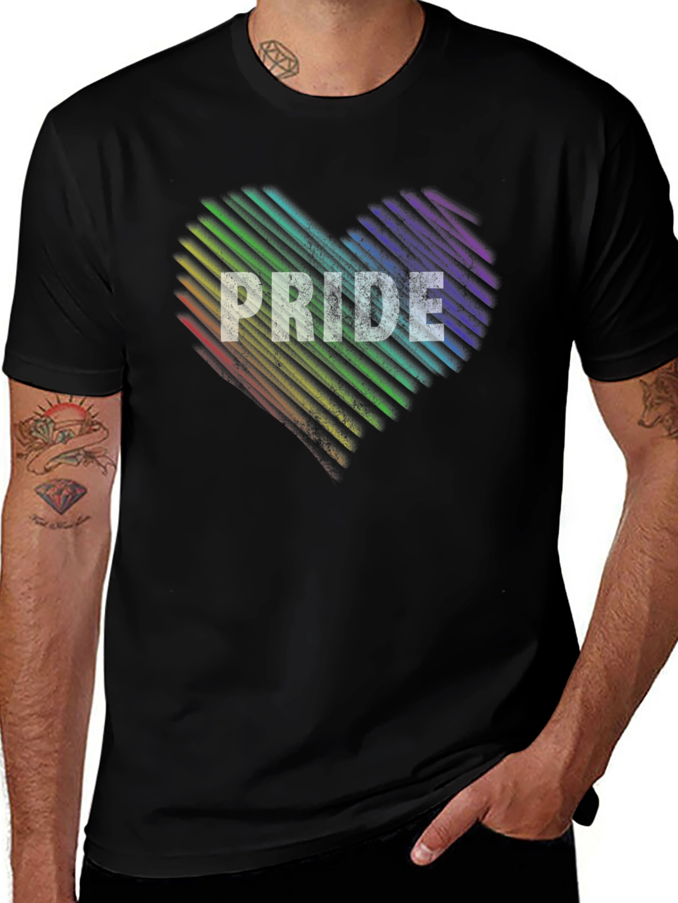 Pride Heart Graphic T-Shirt - LGBTQ+ Rainbow Tee