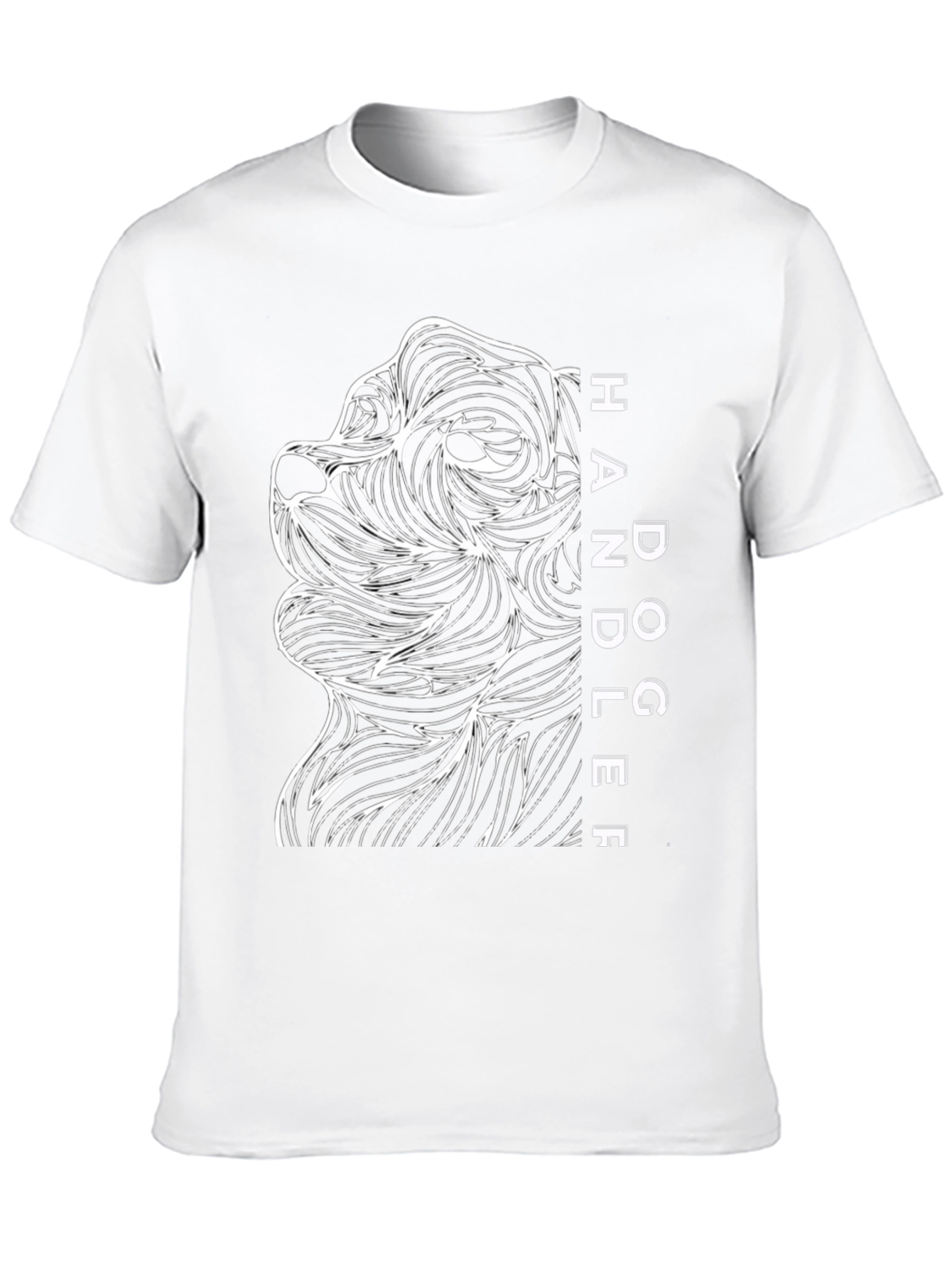 Dog Handler T-Shirt - Abstract Line Art Design