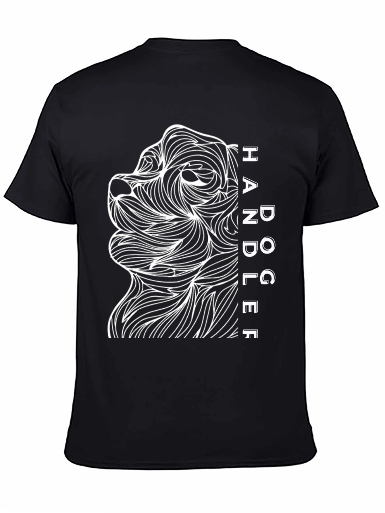 Dog Handler T-Shirt - Abstract Line Art Design