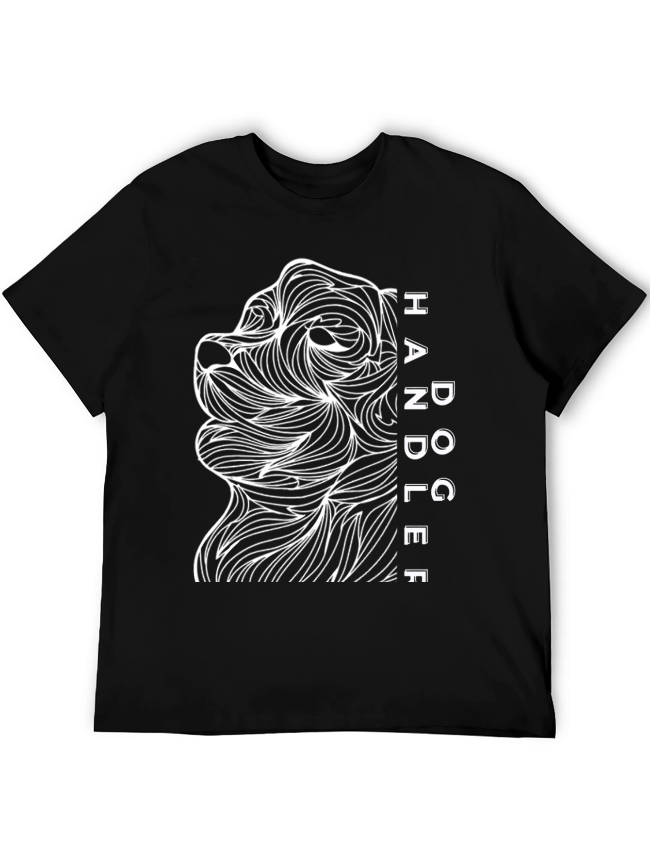 Dog Handler T-Shirt - Abstract Line Art Design