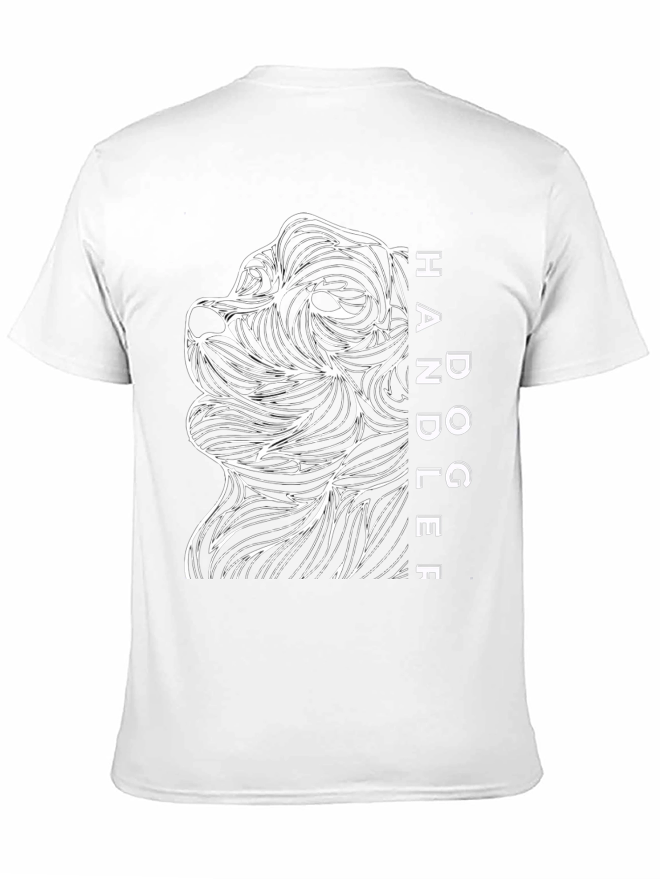 Dog Handler T-Shirt - Abstract Line Art Design