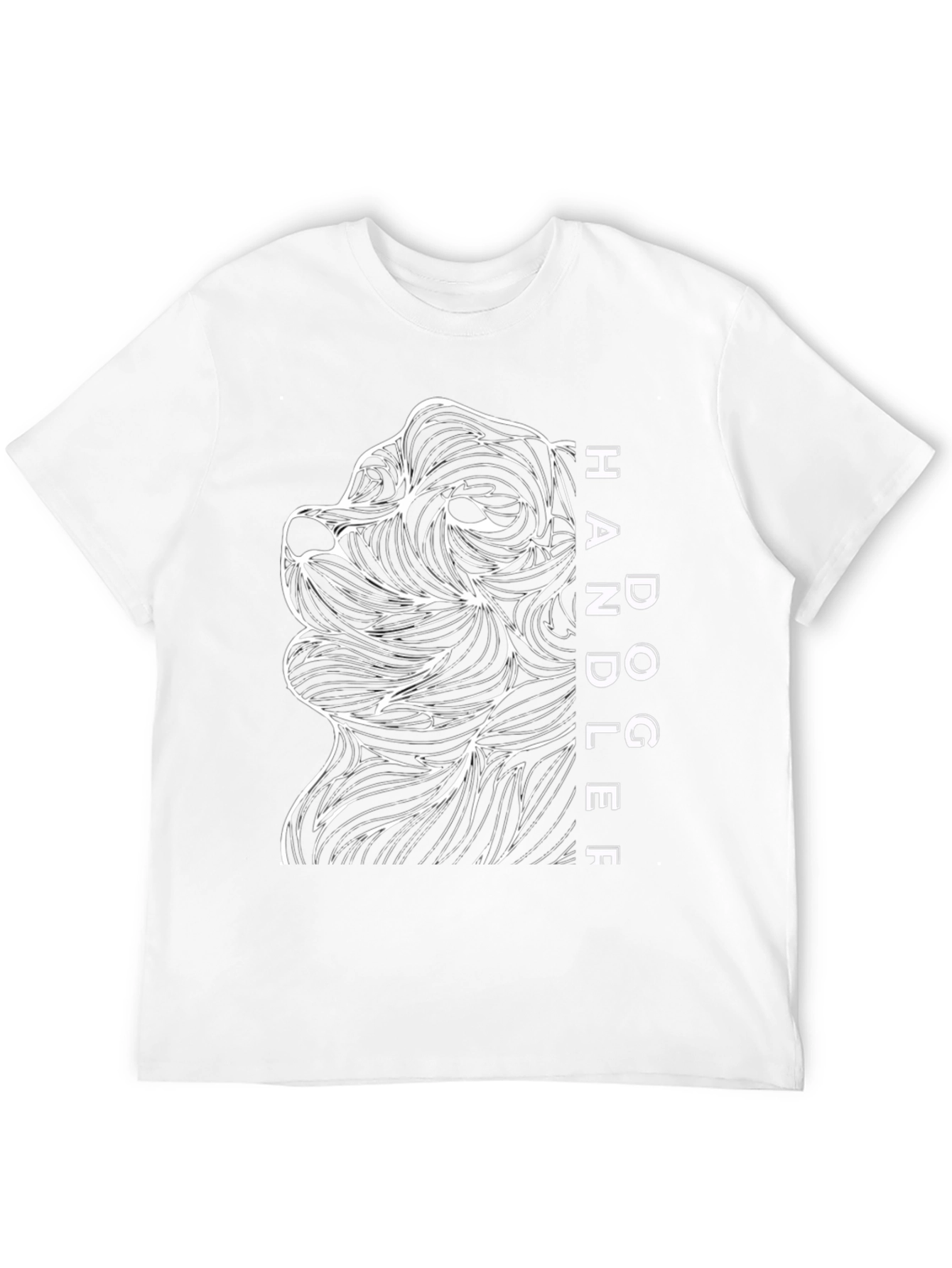 Dog Handler T-Shirt - Abstract Line Art Design