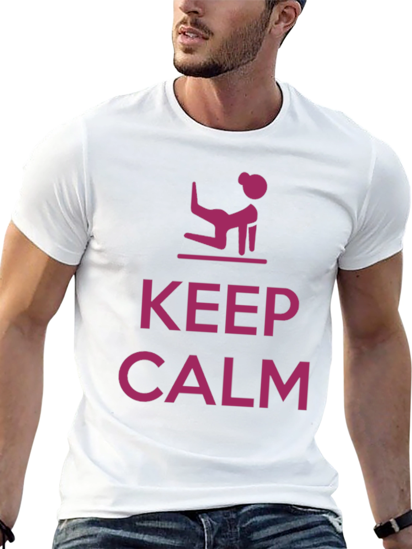 Keep Calm Yoga Pose Mens T-Shirt