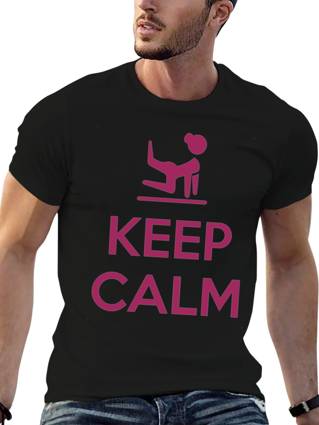 Keep Calm Yoga Pose Mens T-Shirt