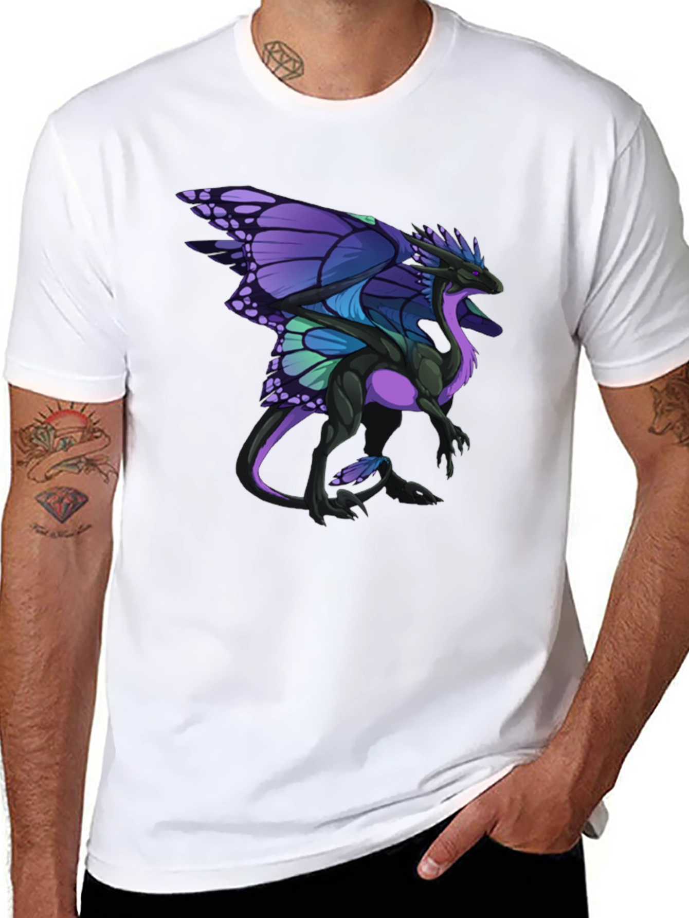 Butterfly Dragon Graphic Tee - Black T-Shirt