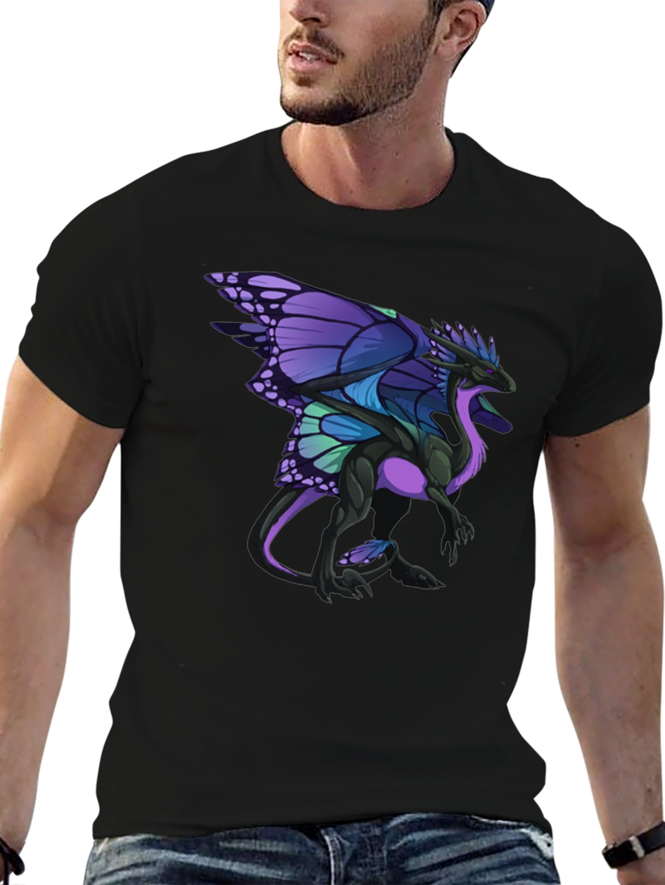 Butterfly Dragon Graphic Tee - Black T-Shirt