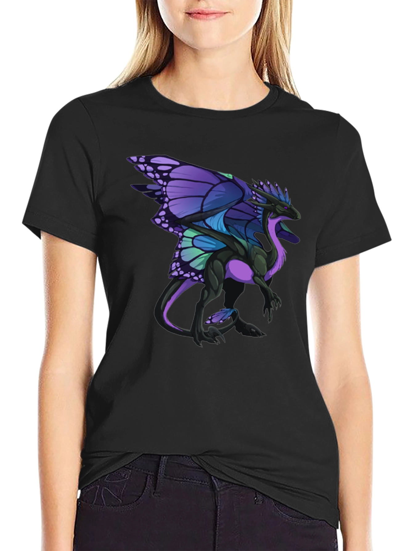 Butterfly Dragon Graphic Tee - Black T-Shirt