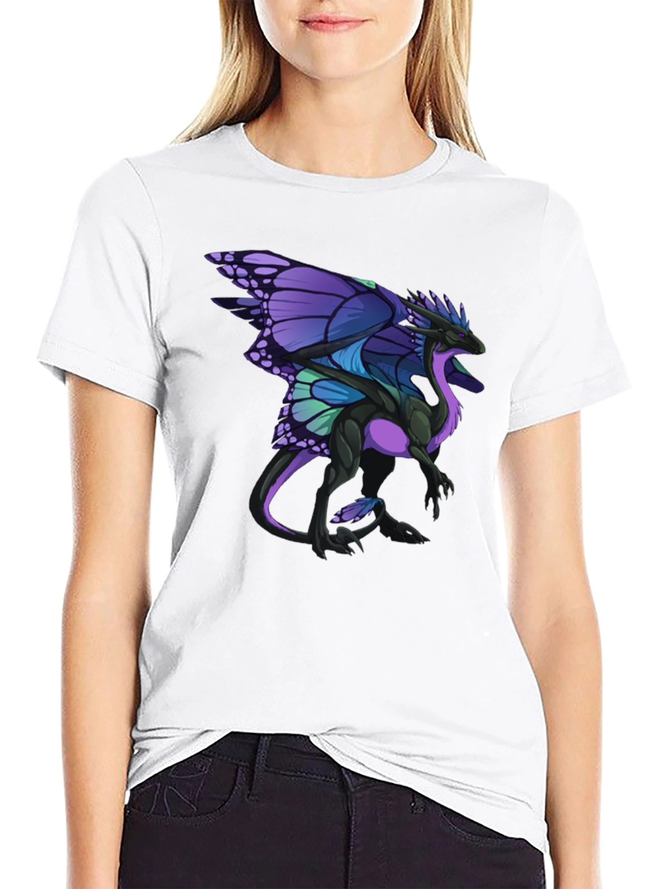 Butterfly Dragon Graphic Tee - Black T-Shirt