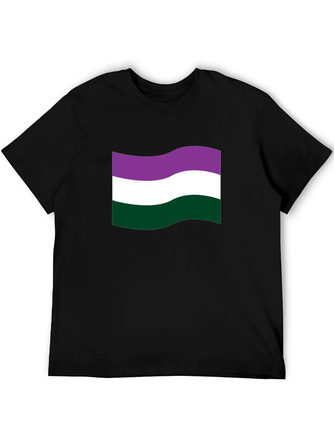 Genderqueer Pride Flag T-Shirt - Black Cotton Tee