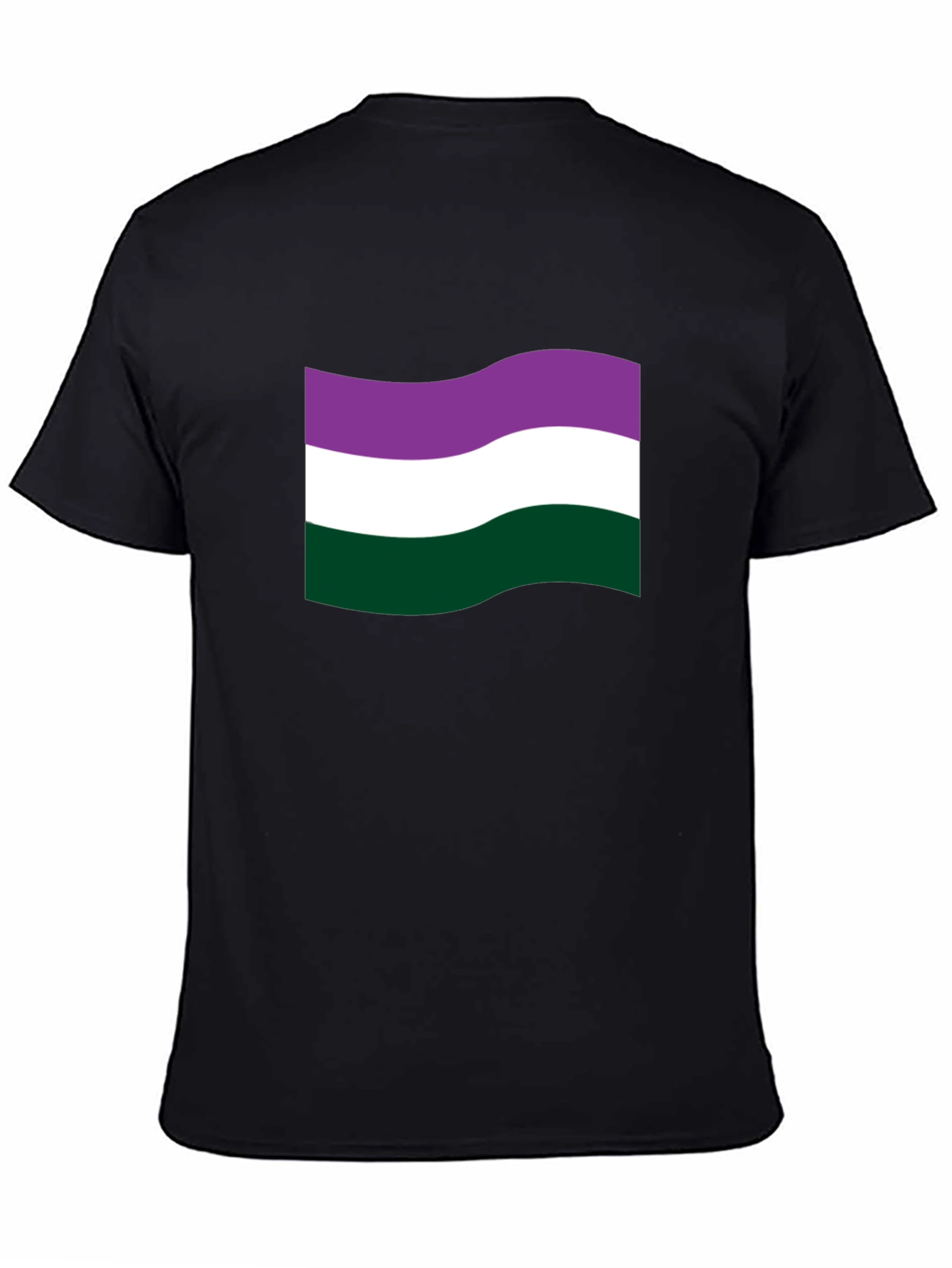 Genderqueer Pride Flag T-Shirt - Black Cotton Tee