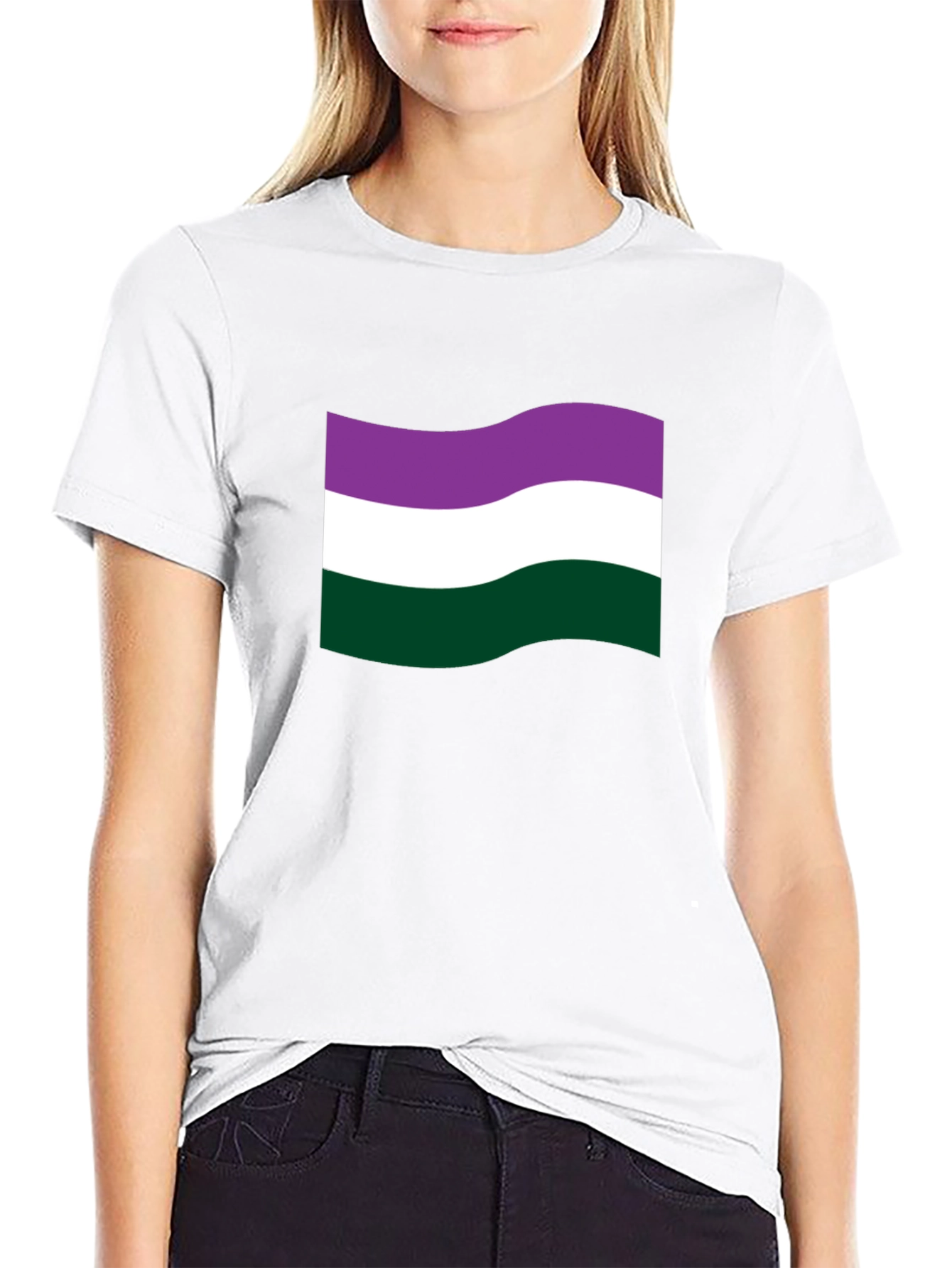 Genderqueer Pride Flag T-Shirt - Black Cotton Tee