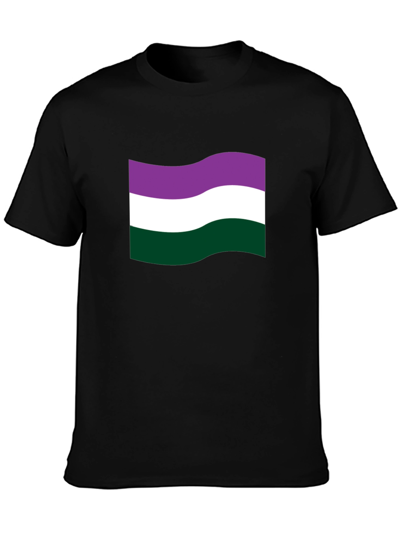 Genderqueer Pride Flag T-Shirt - Black Cotton Tee
