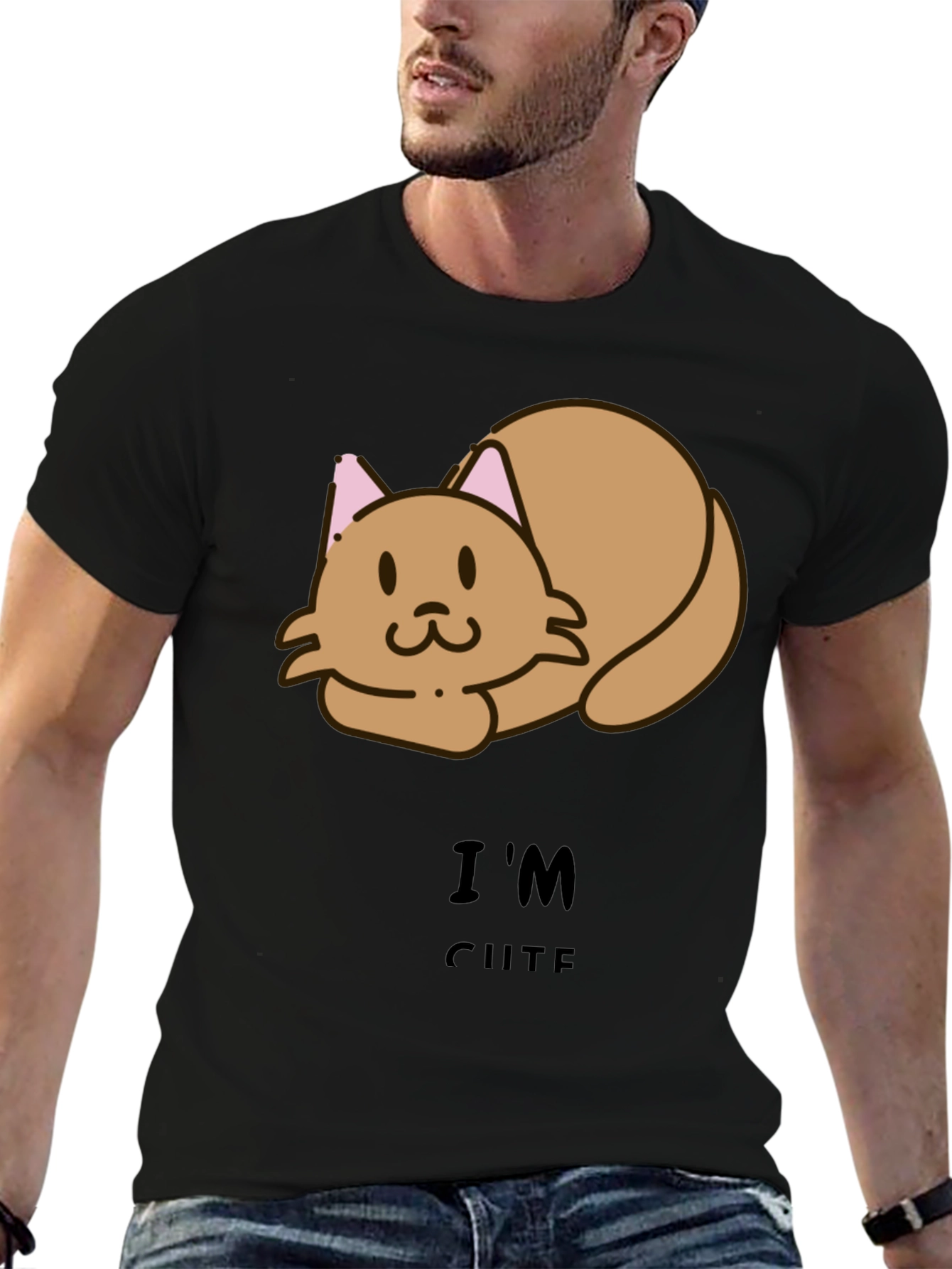 Im Cute Cat Tee - Unisex Black T-Shirt