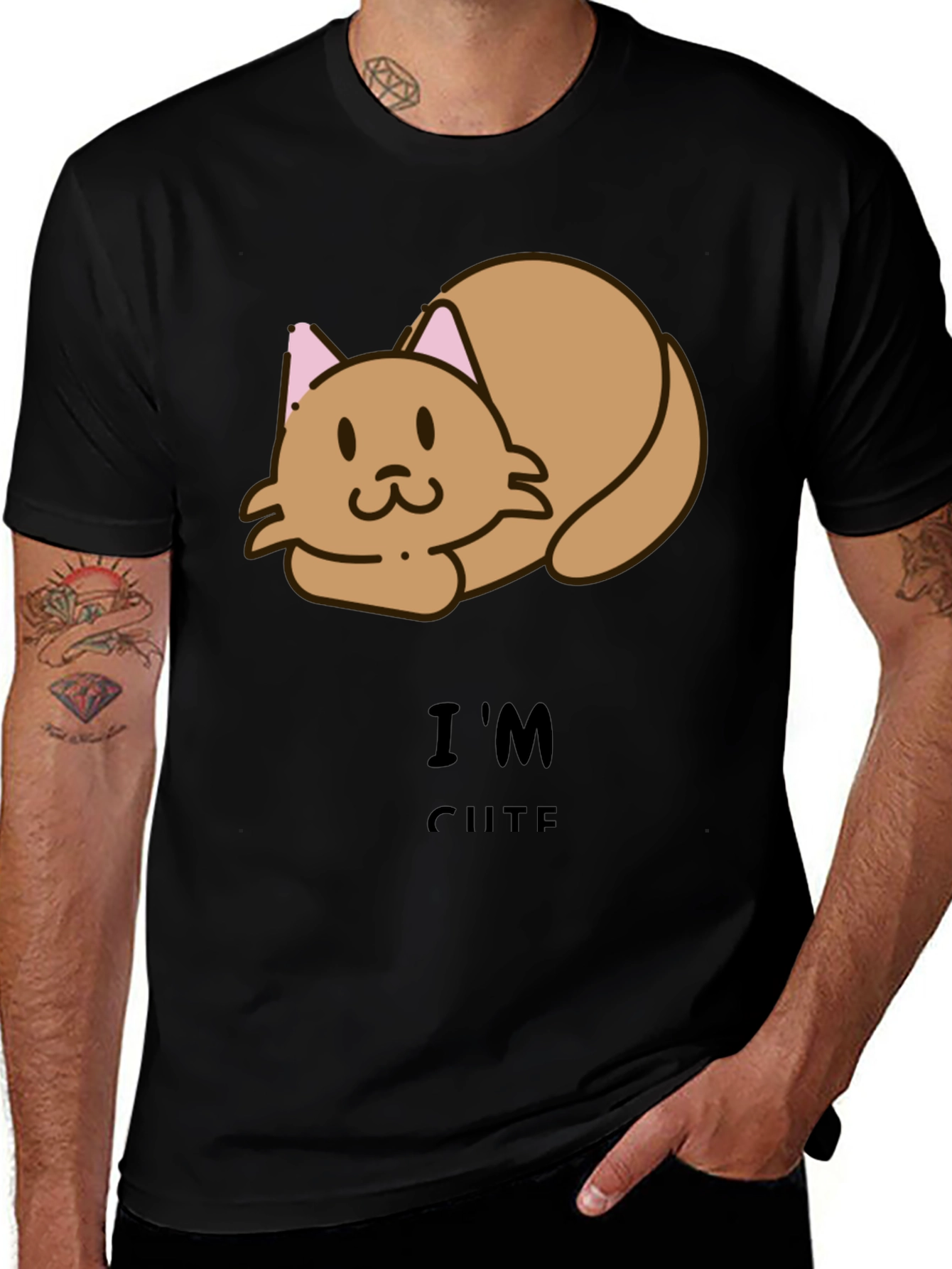 Im Cute Cat Tee - Unisex Black T-Shirt