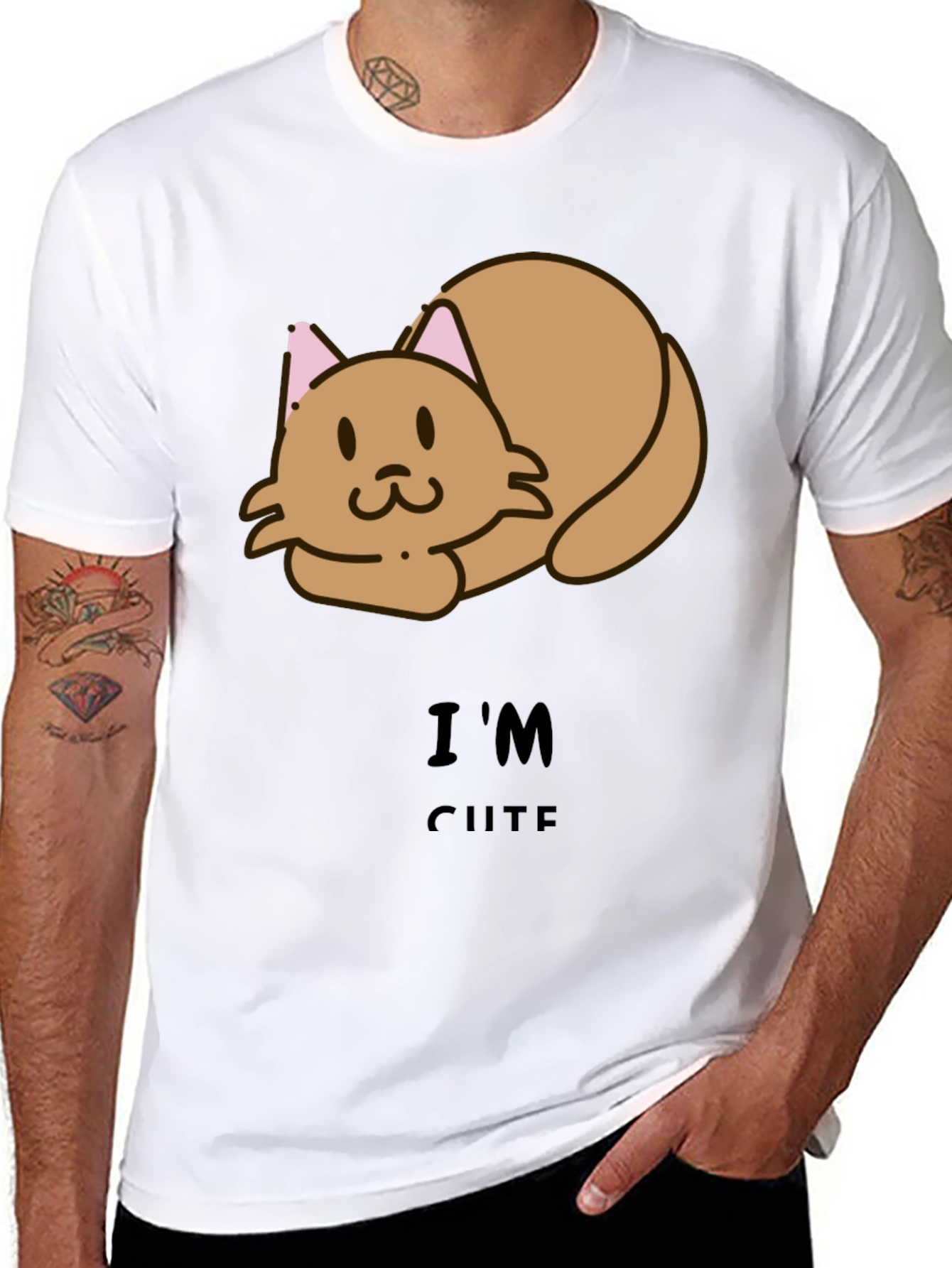 Im Cute Cat Tee - Unisex Black T-Shirt